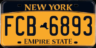 NY license plate FCB6893