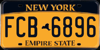 NY license plate FCB6896