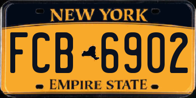 NY license plate FCB6902