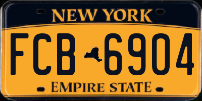 NY license plate FCB6904