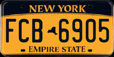NY license plate FCB6905