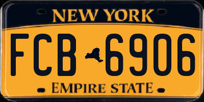 NY license plate FCB6906