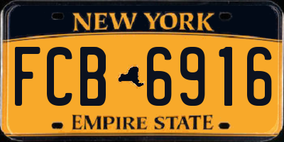 NY license plate FCB6916