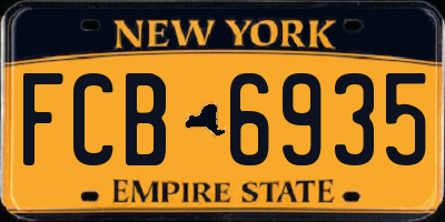NY license plate FCB6935