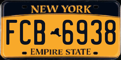 NY license plate FCB6938