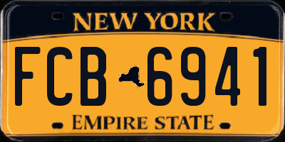 NY license plate FCB6941