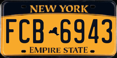 NY license plate FCB6943