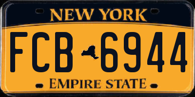 NY license plate FCB6944