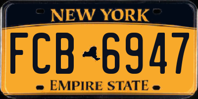 NY license plate FCB6947