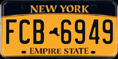 NY license plate FCB6949