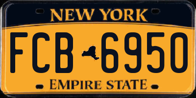 NY license plate FCB6950