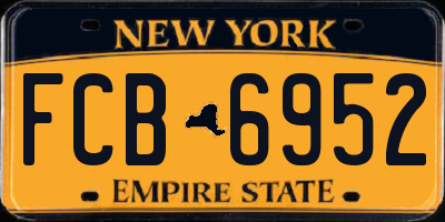 NY license plate FCB6952