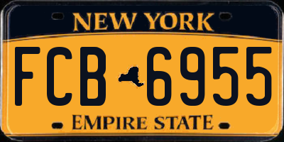 NY license plate FCB6955