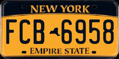 NY license plate FCB6958