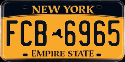 NY license plate FCB6965