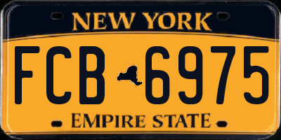 NY license plate FCB6975