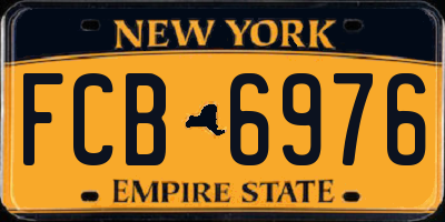 NY license plate FCB6976