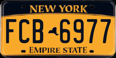NY license plate FCB6977