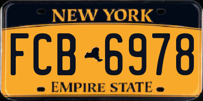 NY license plate FCB6978