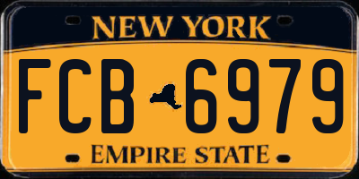 NY license plate FCB6979