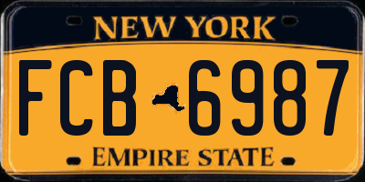 NY license plate FCB6987