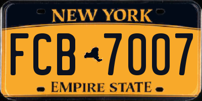 NY license plate FCB7007