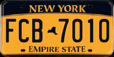 NY license plate FCB7010