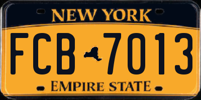 NY license plate FCB7013