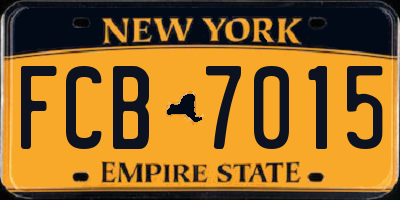 NY license plate FCB7015