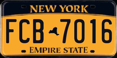 NY license plate FCB7016