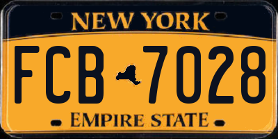 NY license plate FCB7028