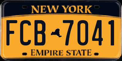 NY license plate FCB7041