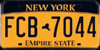 NY license plate FCB7044