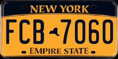 NY license plate FCB7060