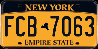 NY license plate FCB7063