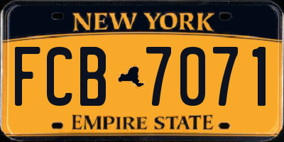 NY license plate FCB7071