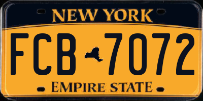 NY license plate FCB7072