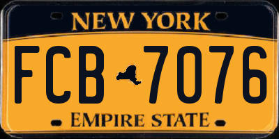 NY license plate FCB7076