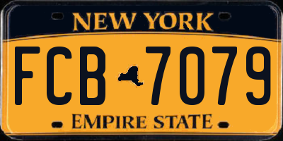 NY license plate FCB7079