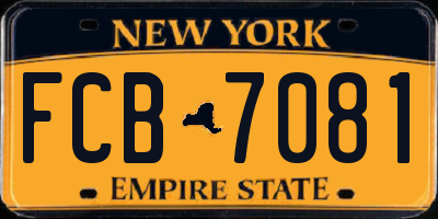 NY license plate FCB7081