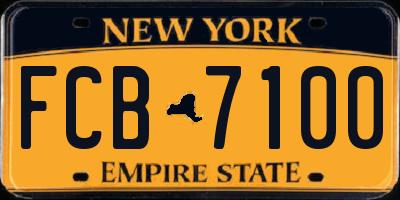 NY license plate FCB7100