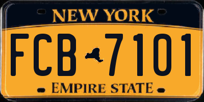NY license plate FCB7101