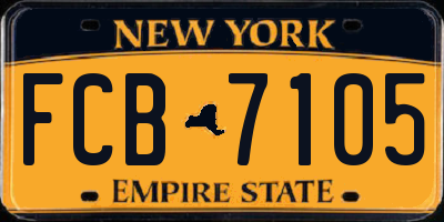 NY license plate FCB7105