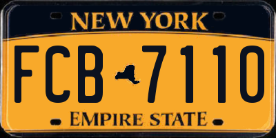 NY license plate FCB7110