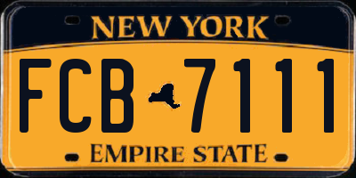 NY license plate FCB7111