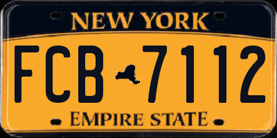 NY license plate FCB7112