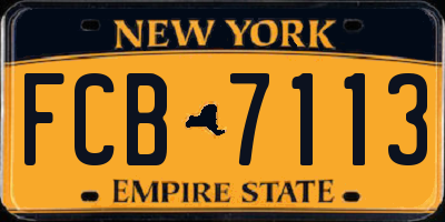 NY license plate FCB7113