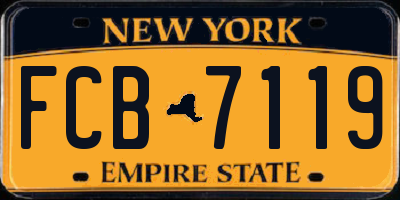 NY license plate FCB7119