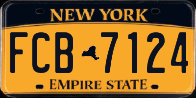 NY license plate FCB7124