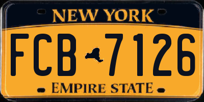 NY license plate FCB7126